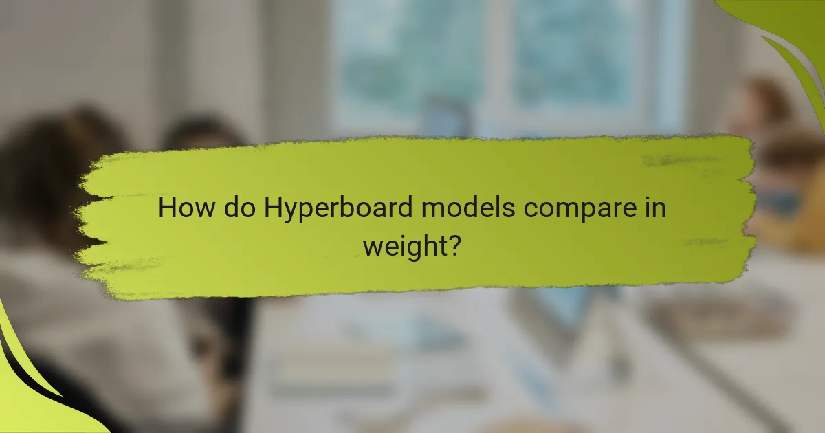 How do Hyperboard models compare in weight?
