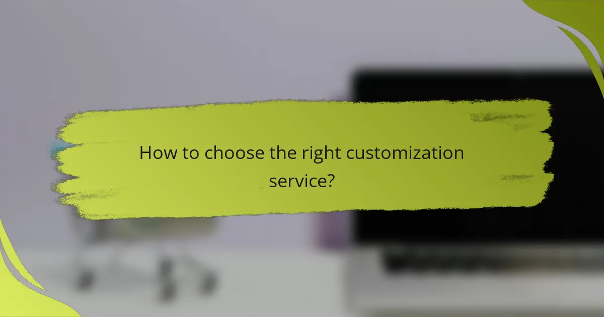 How to choose the right customization service?