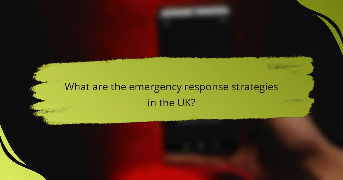 What are the emergency response strategies in the UK?