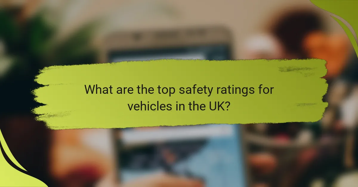 What are the top safety ratings for vehicles in the UK?